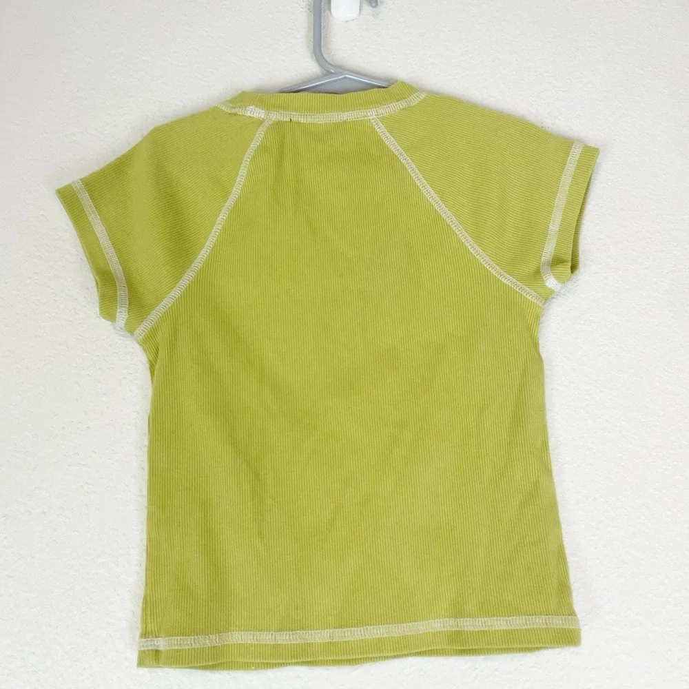 Forever 21 Kids Top Girls 5/6 Fairy Energy Graphic Print Fairycore Green Ribbed